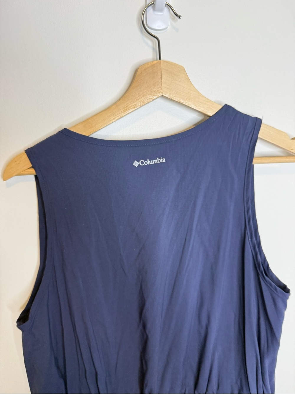 Columbia Navy Blue Sleeveless Midi Dress size XL drawstring - Picture 5 of 8